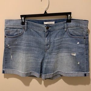 LOFT Distressed Rolled Up Jean Shorts